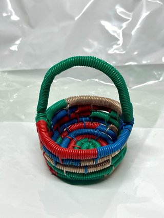 Cestino vintage fatto a mano in rame anni 80/90
