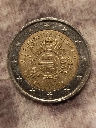 Moneda 2€ Conmemorativa Italia 2002-2012