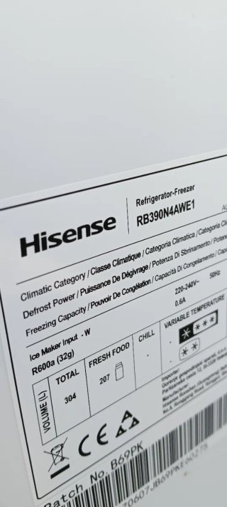 NEVERA COMBI HISENSE NO FROST ENERGÍA A+