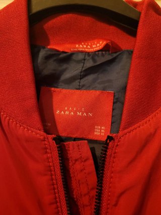 Chaqueta Bomber Zara Roja Hombre