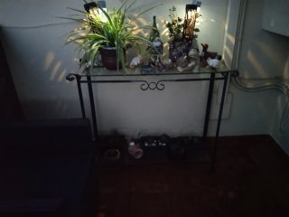 Mueble forja y cristal