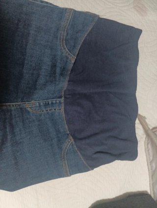 Pantalones premamá grises y color vaquero oscuro