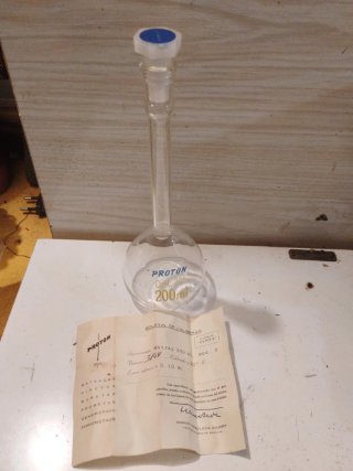 Matraz aforado antiguo Protón 200 ml