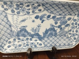 2 Bandejas Porcelana Japonesa Azul y Blanca