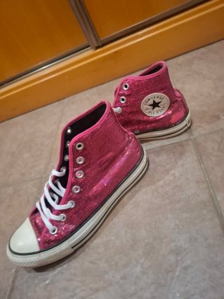 Zapatillas Converse Lentejuelas Rosa Talla X