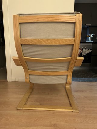 Sillón Poäng Ikea Madera y Tela gris