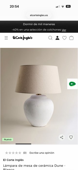 Lámpara de mesa cerámica El Corte Inglés
