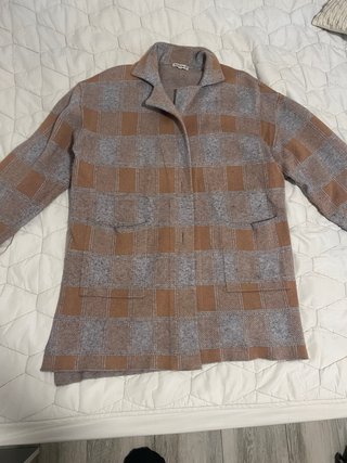Chaqueta cuadros gris y marrón