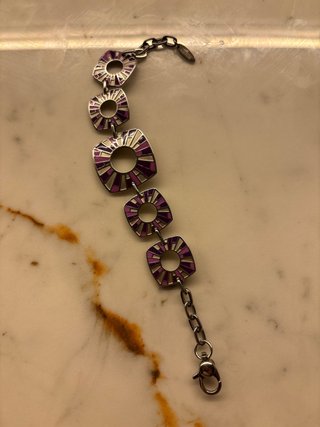 Pulsera Lotus Plata y Morado