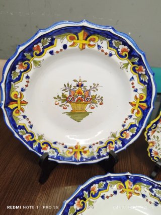 3 Platos Antiguos Cerámica Decorados estilo