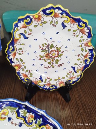 3 Platos Antiguos Cerámica Decorados estilo