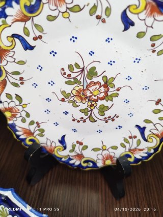 3 Platos Antiguos Cerámica Decorados estilo