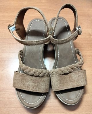 Sandalias cuña estilo francés mujer