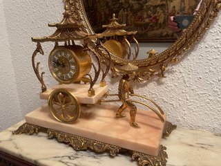 Reloj de sobremesa bronce y mármol