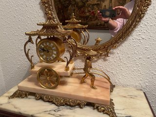 Reloj de sobremesa bronce y mármol