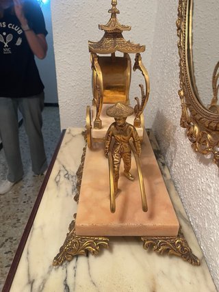 Reloj de sobremesa bronce y mármol