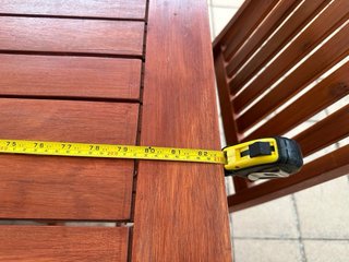 Tavolo da giardino in teak e 6 sedie Dimensioni aperte