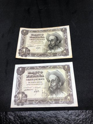 Billetes 1 Peseta Banco de España años: 48, 51, 53