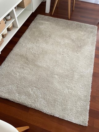 Alfombra de pelo largo beige/crema – muy buen esta