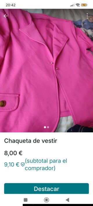 Chaqueta de vestir rosa