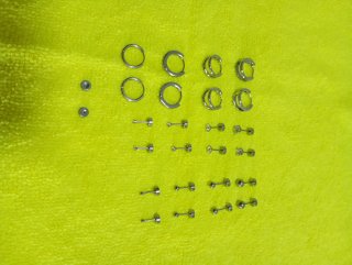 Set de 12 Pendientes Piercing de Acero