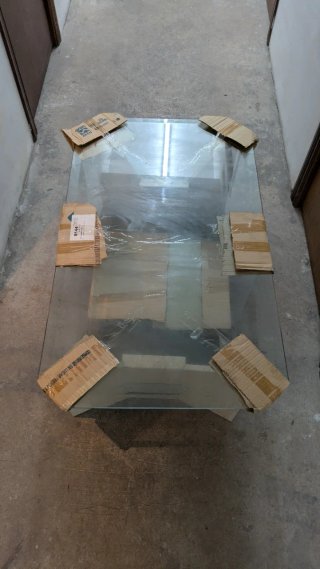 Mesa de centro cristal y marmol