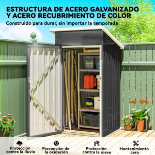 Casetta da giardino in metallo nero e bianco
