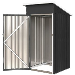 Casetta da giardino in metallo nero e bianco