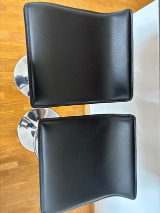 2 Taburetes de Barra Regulables Negro/Plata
