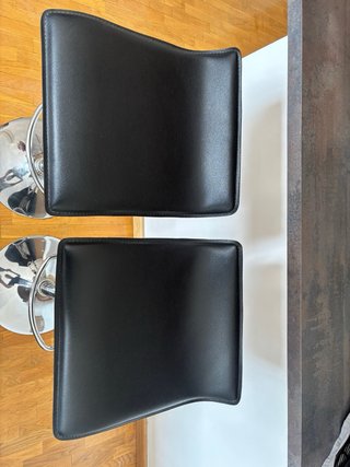 2 Taburetes de Barra Regulables Negro/Plata