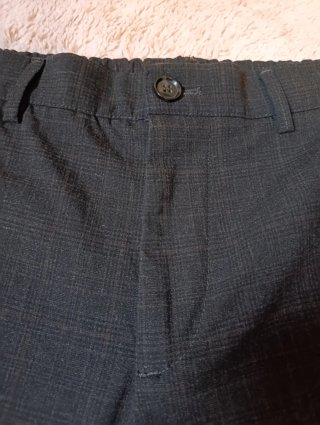Pantalón Zara Man Vestir Gris Cuadros Fluido Talla