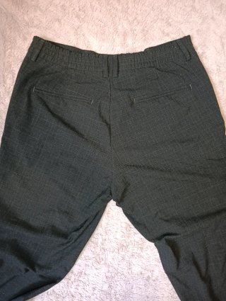 Pantalón Zara Man Vestir Gris Cuadros Fluido Talla
