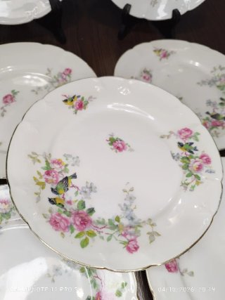 7 Platos Postre Porcelana Francesa vintage