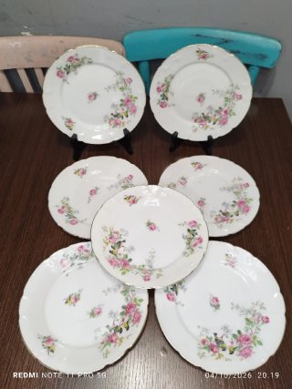 7 Platos Postre Porcelana Francesa vintage