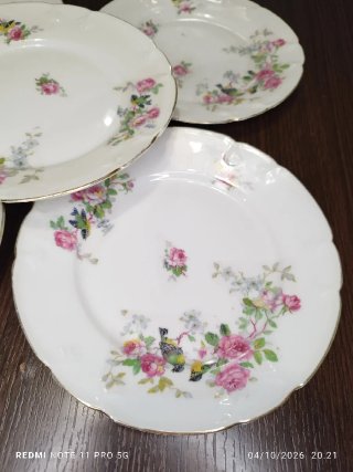 7 Platos Postre Porcelana Francesa vintage