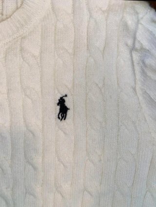 Maglione Ralph Lauren Bianco a Trecce