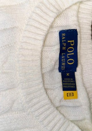 Maglione Ralph Lauren Bianco a Trecce