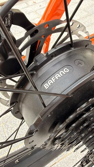 Bicicleta Eléctrica Cargo Plegable Naranja