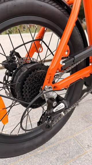 Bicicleta Eléctrica Cargo Plegable Naranja