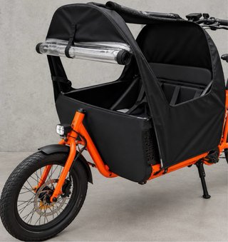 Bicicleta Eléctrica Cargo Plegable Naranja