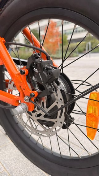 Bicicleta Eléctrica Cargo Plegable Naranja