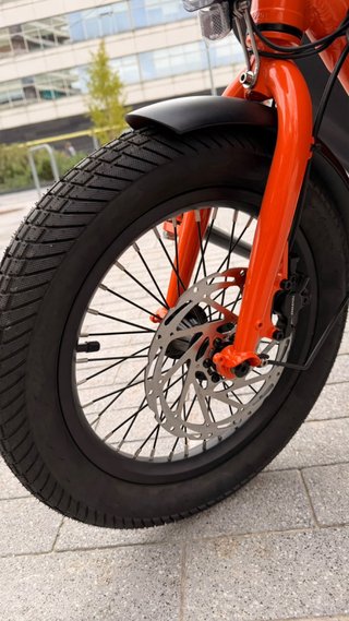 Bicicleta Eléctrica Cargo Plegable Naranja