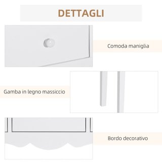 Tavolo Consolle Moderno da Ingresso in MDF con 3 C