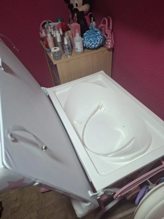 Cambiador bañera de bebé estrellas rosa