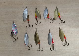 Lote de 9 Cucharillas Pesca Mepps, Popper,Evia N°3