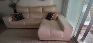 Sofá Chaiselongue Derecha Beige
