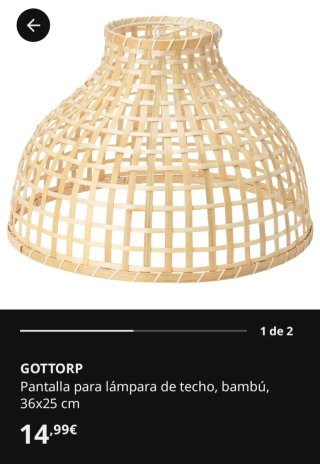 Lámpara techo GOTTORP bambú 36x25cm