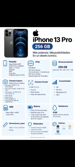 Iphone 13 Pro 128GB//BAT100%!!GARANTÍA!!CAMBIOS!!