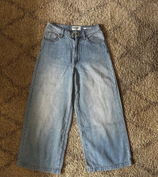Essentiel Jeans Donna Gamba Larga Blu
