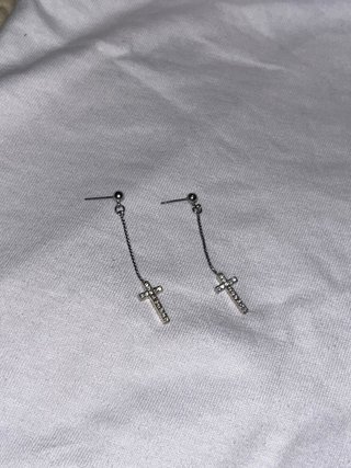 Pendientes Cruz Brillantes Plata